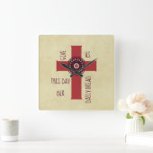 Verse decoratieve dwars-geel vierkante klok (Huis)