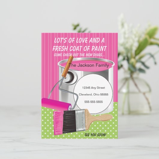 Verse deklaag van verf, aankondiging (Staand voorkant)