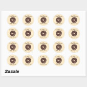 Verse donuts gemaakt met liefdesgebluste donuts ronde sticker (Vel)
