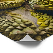 Verse Durian Pile Close-up met unieke texturen Poster (Hoek)