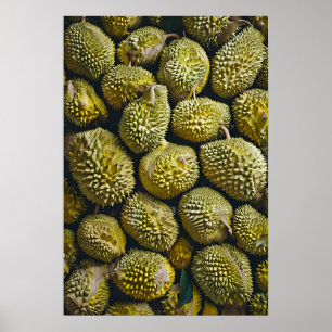 Verse Durian Pile Close-up met unieke texturen Poster