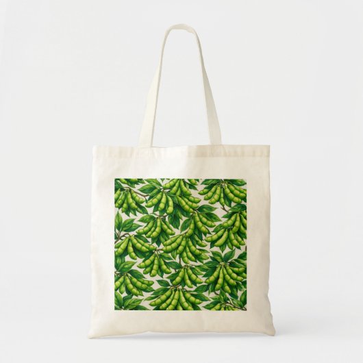 Verse Edamame Peul Botanisch Patroon Tote Bag (Voorkant)