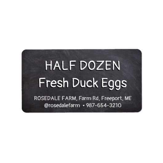 VERSE EENDENEIEREN in wit op zwart krijtbord Label (Voorkant)