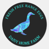 Verse Eendeneieren Moderne Zakelijke Ronde Sticker (Voorkant)