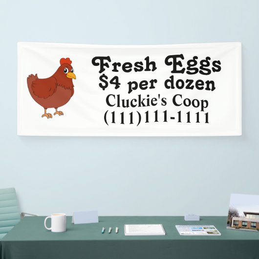 Verse eierbanner spandoek (Beurs)