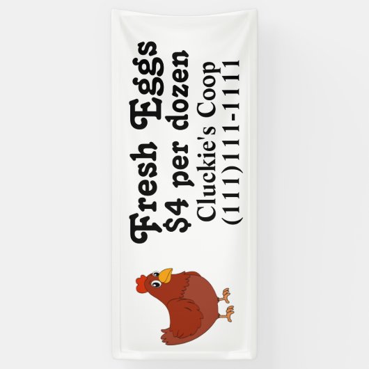 Verse eierbanner spandoek (Verticaal)