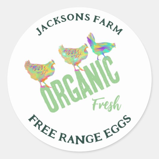 Verse Eieren Biologisch Scharrelkippen Ronde Sticker (Voorkant)