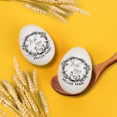 Verse eieren bloemenkrans monogram eierstempel rubberstempel