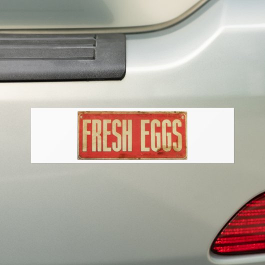 Verse eieren bumpersticker (Op auto)