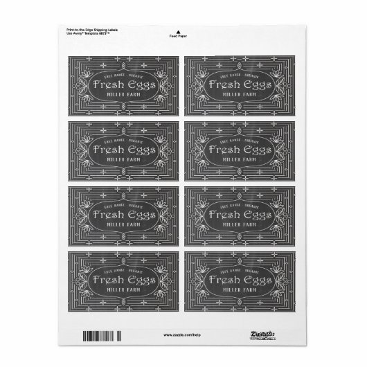 Verse eieren Decoratief Etiket (Full Sheet)