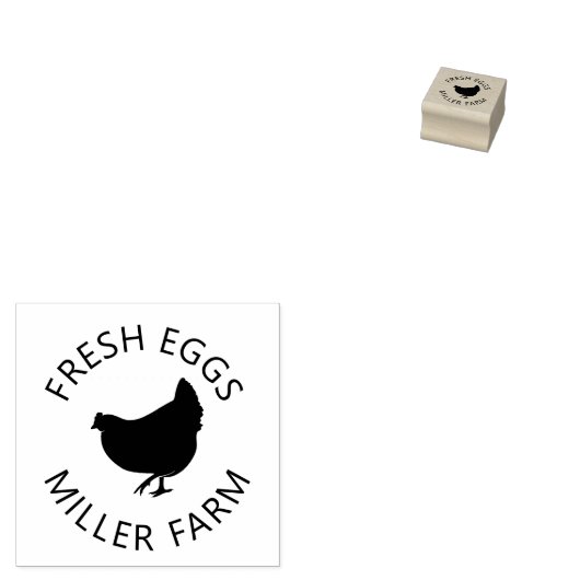 Verse eieren Eenvoudige Kip Monogram Ei Stempel (Gestempeld)