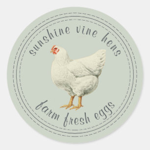 Verse Eieren Eieren Oud Kip Eierdoos Groen Klasse Ronde Sticker