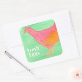 Verse eieren Kartonnen Waterverf Chicken Vierkante Sticker (Envelop)