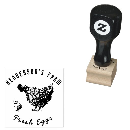 Verse eieren Kippen Monogram Ei Rubberstempel (Gestempeld)