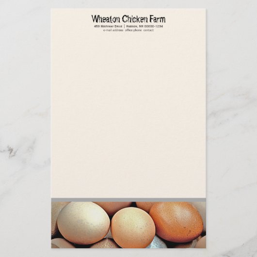 Verse Eieren Kippenboeren Persoonlijk Schrijfpapie Briefpapier (Voorkant)