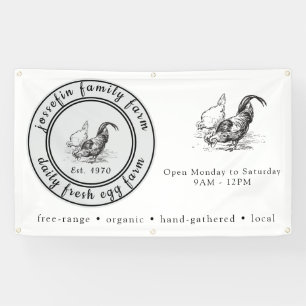 Verse Eieren Kippenhok Landelijke Boerderij Spandoek