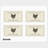 Verse Eieren Label Met Oude Kip Illustratie (Vel)
