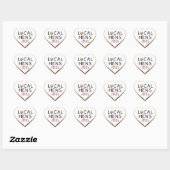 VERSE EIEREN Lokale kippen op Bronze Heart Shaped  Hart Sticker (Vel)