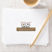 VERSE EIEREN Lokale Kippen op Bronzen Hart Doos La Etiket (Insitu)