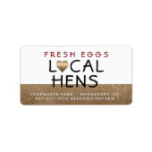 VERSE EIEREN Lokale Kippen op Bronzen Hart Doos La Etiket (Voorkant)