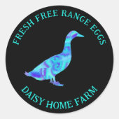 Verse Eieren Modern Bedrijf Ronde Sticker (Voorkant)