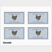 Verse Eieren Monogram Eierdoos Pastelblauw Rechthoekige Sticker (Vel)