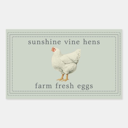Verse Eieren Oud Kippen Eieren Doos Groen Rechthoekige Sticker (Voorkant)