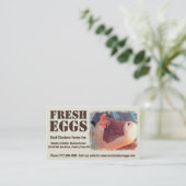 verse eieren - rode kippen visitekaartje (Staand voorkant)