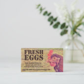 verse eieren - rode kippen visitekaartje (Staand voorkant)