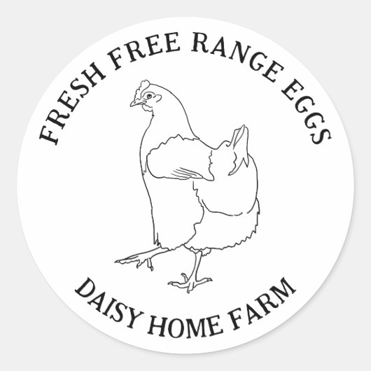 Verse eieren ronde sticker (Voorkant)