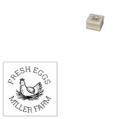 Verse eieren Schattige hennen Monogram Eistempel Rubberstempel (Gestempeld)