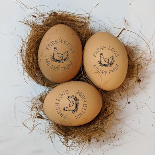 Verse eieren Schattige hennen Monogram Eistempel Rubberstempel