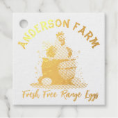 Verse Eieren Schattigee Hen Basket Monogram Ei Bedankjes Labels (Voorkant)