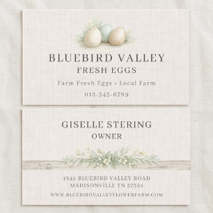 Verse Eieren Shabby Chic Boerderij Linnen Visitekaartje