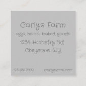 Verse eieren te koop Bruin Ei Hobby Boerderij Vierkante Visitekaartje (Achterkant)