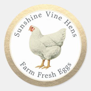 Verse Eieren Van De Boerderij Moderne Eierdoos Gou Ronde Sticker