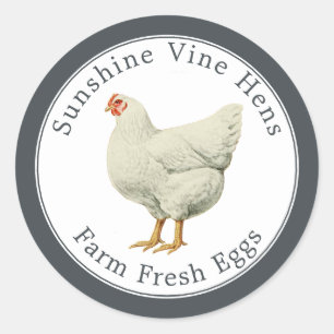 Verse Eieren Van de Boerderij Oud-Henne Ei Karton Ronde Sticker