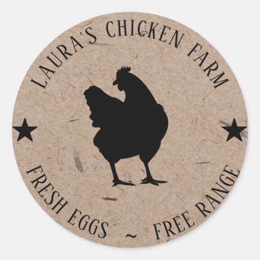 Verse Eitjes Kip Boerderij Kartellabel Mini Ronde Sticker (Voorkant)