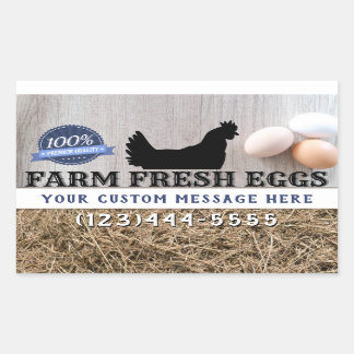 Verse eitjes van het Boerderij Premium Quality Chi Rechthoekige Sticker