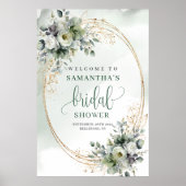 Verse Elegantie Eucalyptus Bruiloft Feest Welkom B Poster (Voorkant)