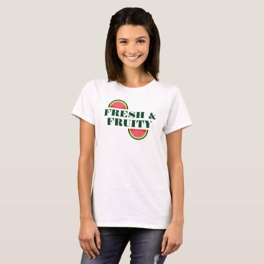 Verse en fruitige watermeloensluiting schattige zo t-shirt (Voorkant volledig)