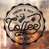 Verse en Heet Koffie Hier Raamsticker (Vel 2)