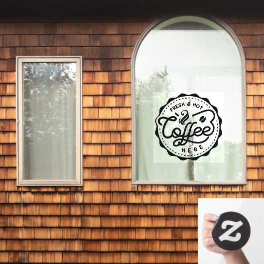 Verse en Heet Koffie Hier Raamsticker (Huis Raam)