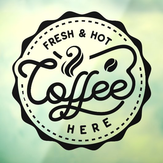 Verse en hete koffie hier raamsticker (Vel 3)