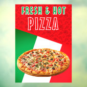 Verse en hete pizza met pizza explosie raamsticker (Vel 3)