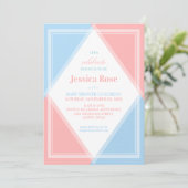 Verse en lichte roze blauwe moderne Baby shower Sh Kaart (Staand voorkant)
