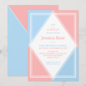 Verse en lichte roze blauwe moderne Baby shower Sh Kaart (Voorkant / Achterkant)