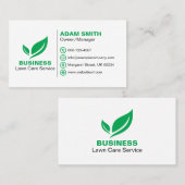 Verse en minimalistische gazonverzorging  visitekaartje (Voorkant / Achterkant)