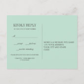 Verse Eucalyptus Aqua Bruiloft RSVP MAALTIJD KEUZE Uitnodiging Briefkaart (Achterkant)