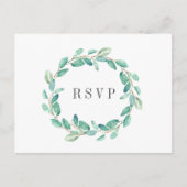 Verse Eucalyptus Aqua Bruiloft RSVP MAALTIJD KEUZE Uitnodiging Briefkaart (Voorkant)